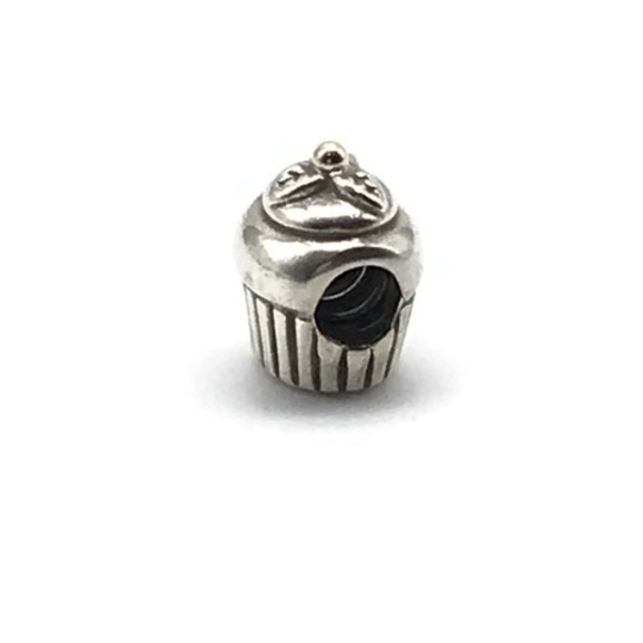 Pandora 925 & 14K Two Tone Bakery Cupcake Dessert Food Rare Retired Bead Charm - Picture 5 of 7